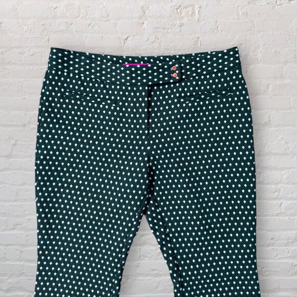 ANTHROPOLOGIE Cantonieer Loire Green Motif Charlie Crop Flare Trousers Pants 10P - Picture 2 of 7